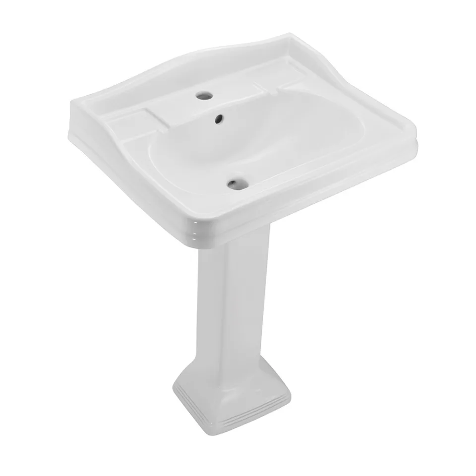JAQUAR QUEEN’S PRIME WALL HUNG BASIN QPS-WHT-7803PM WITH FULL PEDESTAL QPS-WHT-7303PM